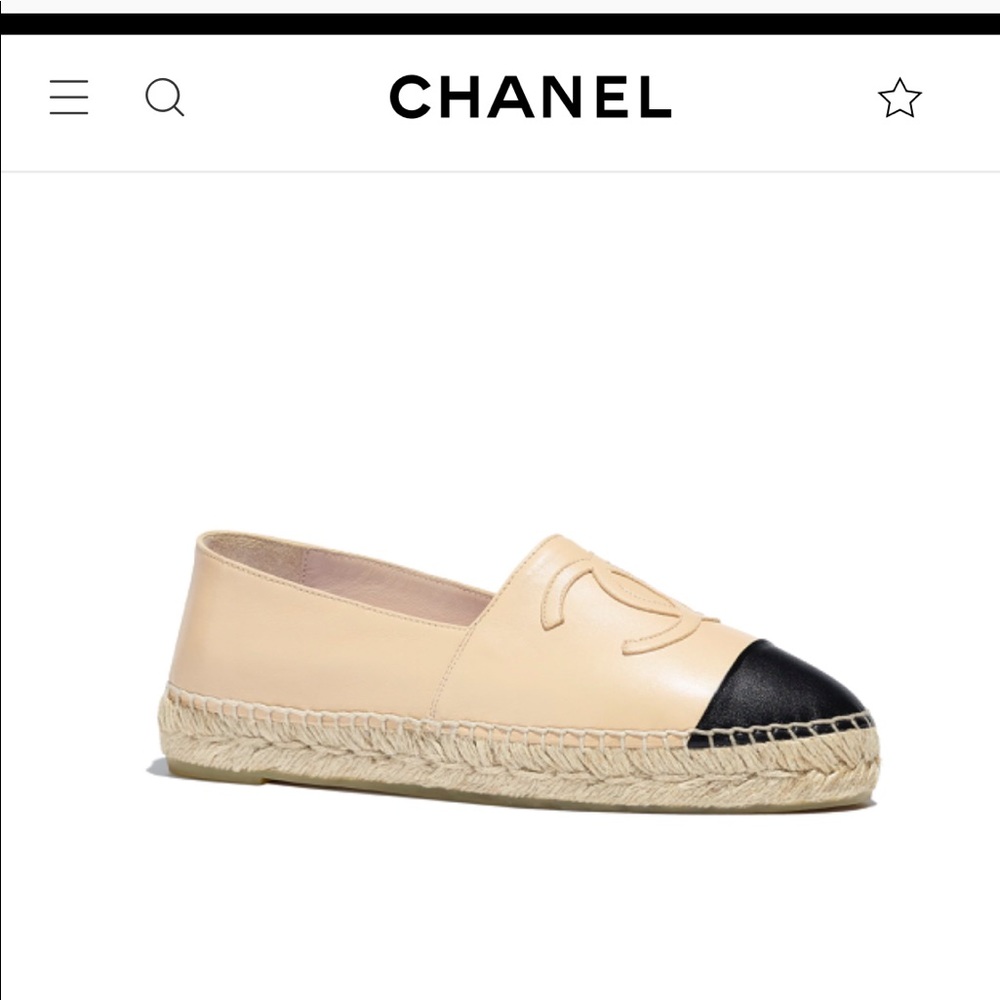 Chanel Lambskin Espadrilles 38